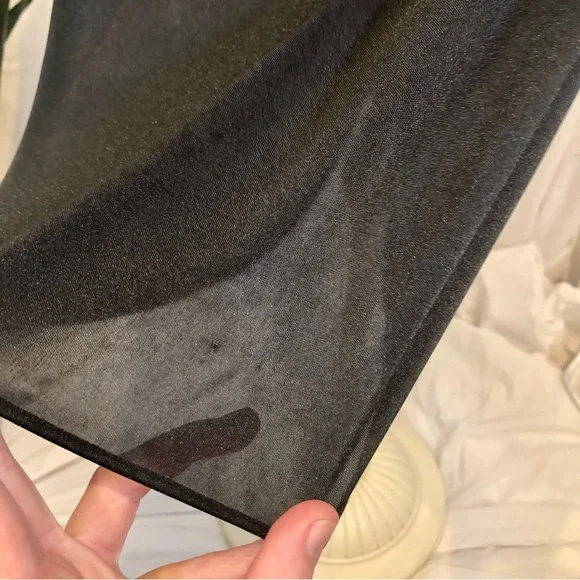 Vintage 1970s Ruched Stretch Knee-Length Disco Dress w/ Rhinestone Straps - Picture 11 of 16